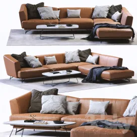 Ditre italia lennox leather sofa